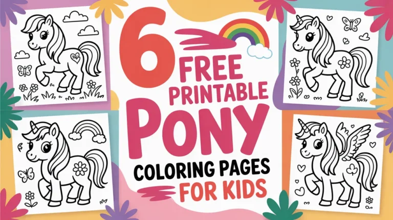 6 Free Printable Pony Coloring Pages for Kids