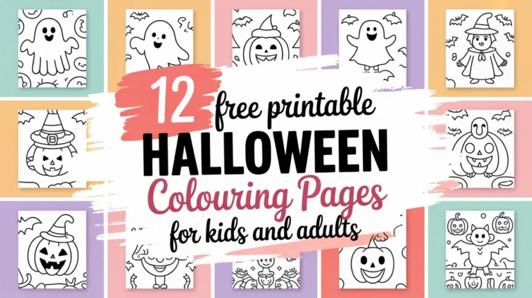 12 Free Printable Halloween Colouring Pages for Kids and Adults
