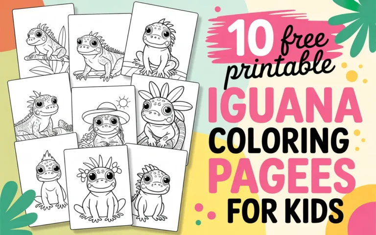 10 Free Printable Iguana Coloring Pages for Kids