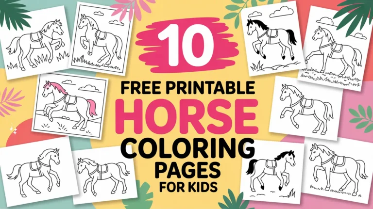 10 Free Printable Horse Coloring Pages for Kids