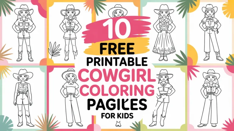10 Free Printable Cowgirl Coloring Pages for Kids